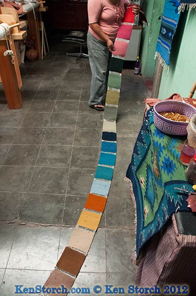 The full range of colors that her family produces
